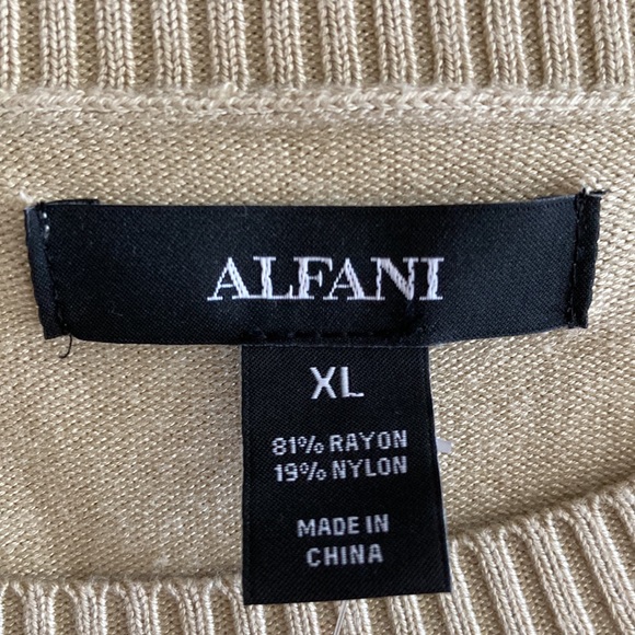 Alfani Men's Size XL Ribbed Raglan Sweater, Pale Khaki - Picture 6 of 11